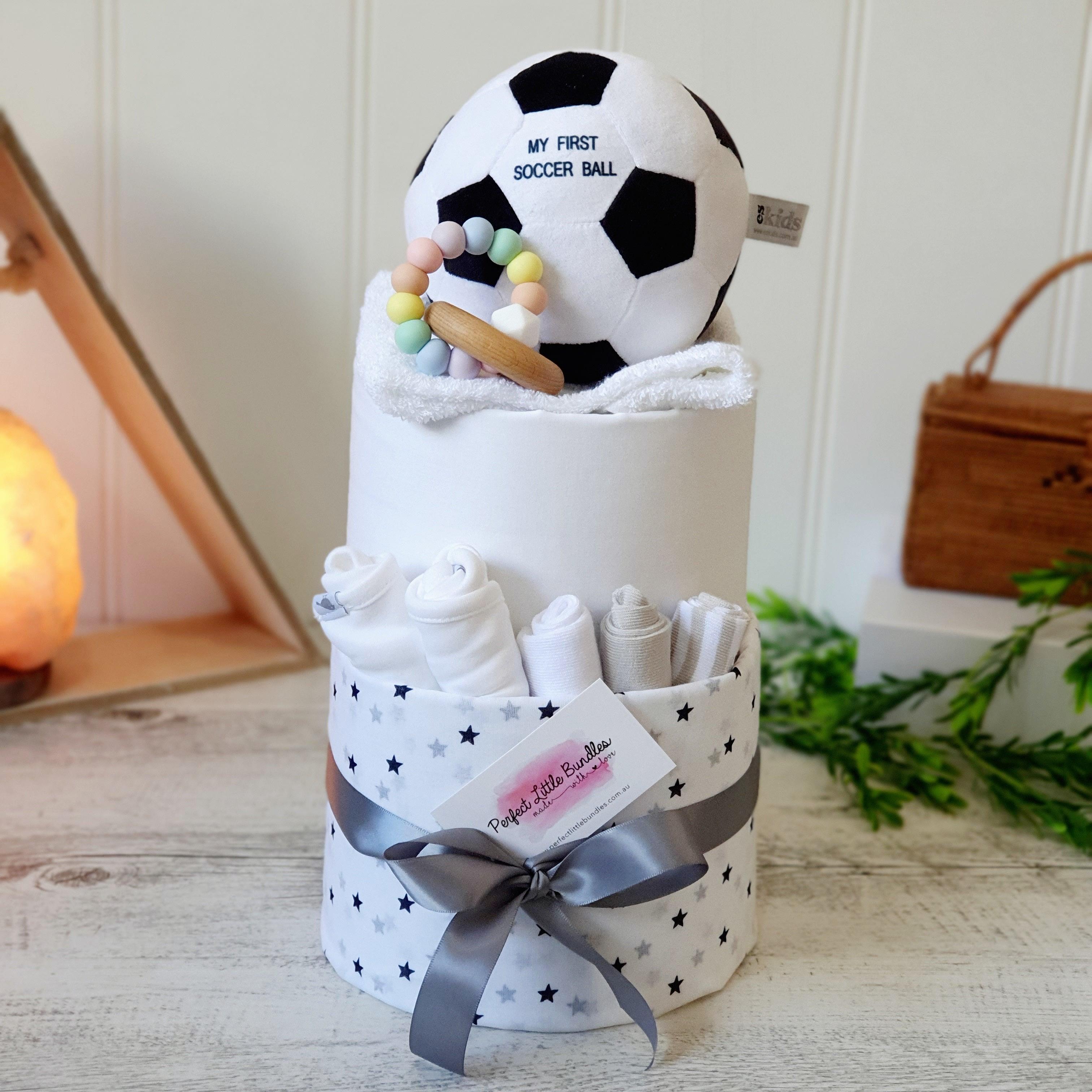My First Soccer Ball Unisex Premium Nappy Cake - Perfect Little Bundles