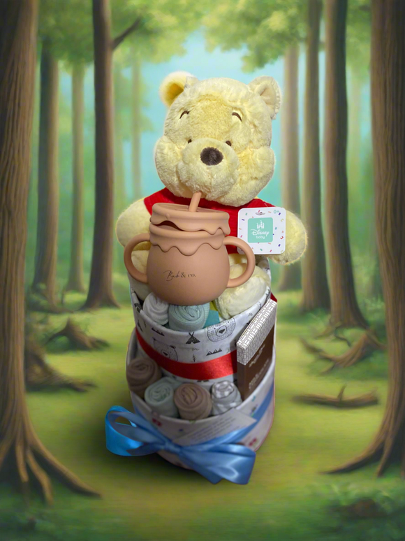 Winnie the Pooh Girls Deluxe Nappy Cake
