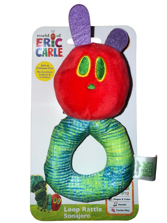 Eric Carle - The Very Hungry Caterpillar Fabric Loop Rattle, 15cm