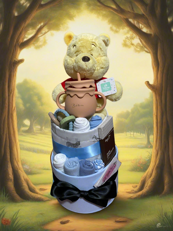 Winnie the Pooh Boys Deluxe Nappy Cake