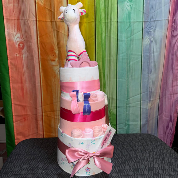 Georgia Giraffe Girls Luxe Nappy Cake