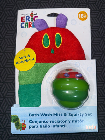 The Very Hungry Caterpillar Bath wash Mitt & Squirty Set