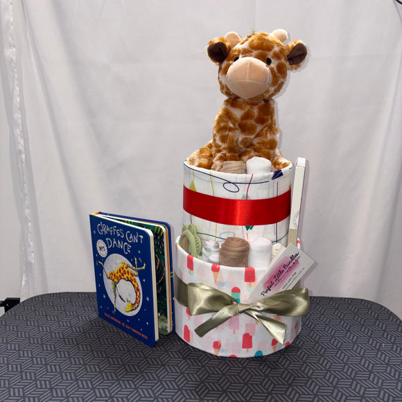 Fluffy Spotty Giraffe Deluxe Nappy Cake