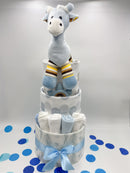 Giraffe Nappy Cake 3-tier luxe boy