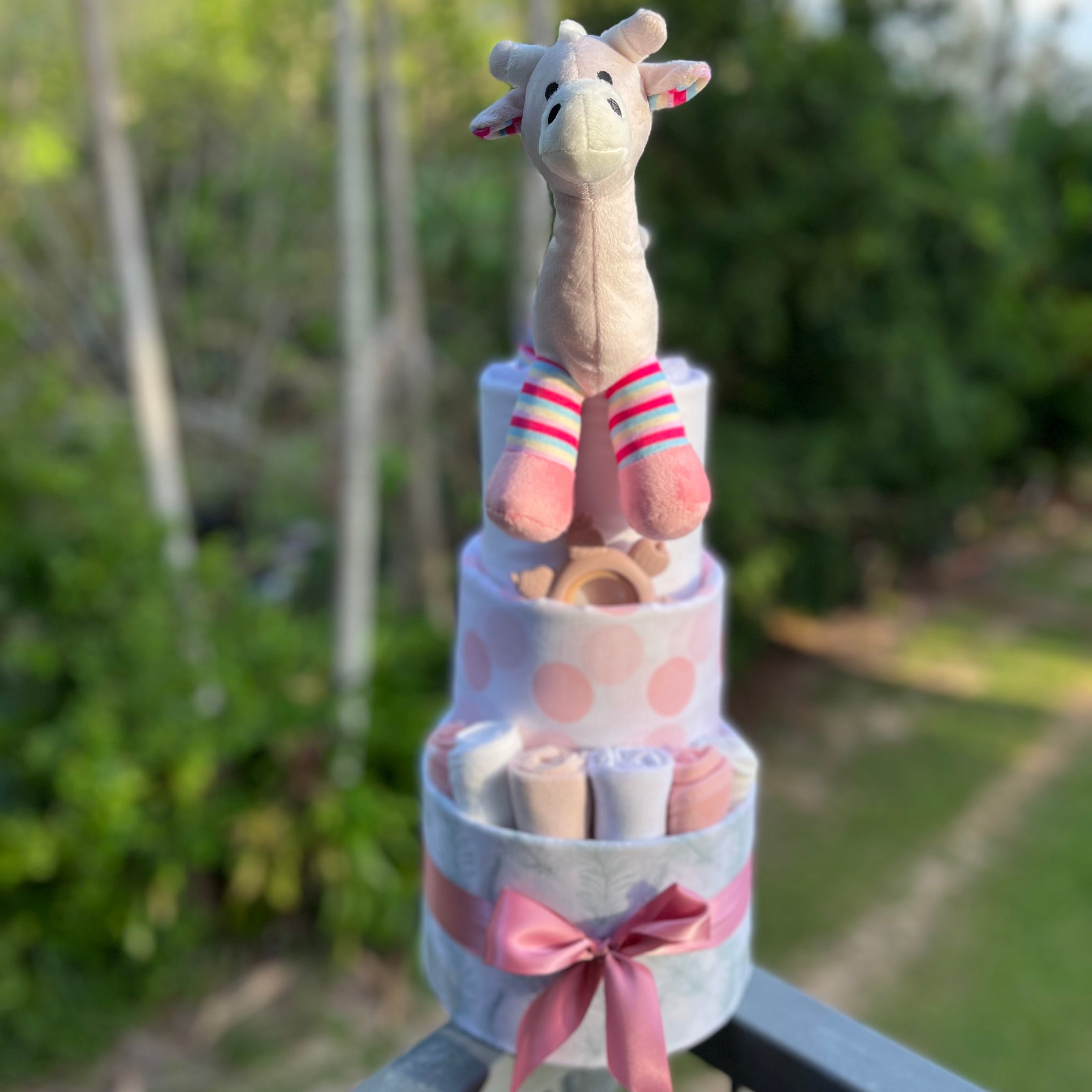 Georgia Giraffe Girls Luxe Nappy Cake