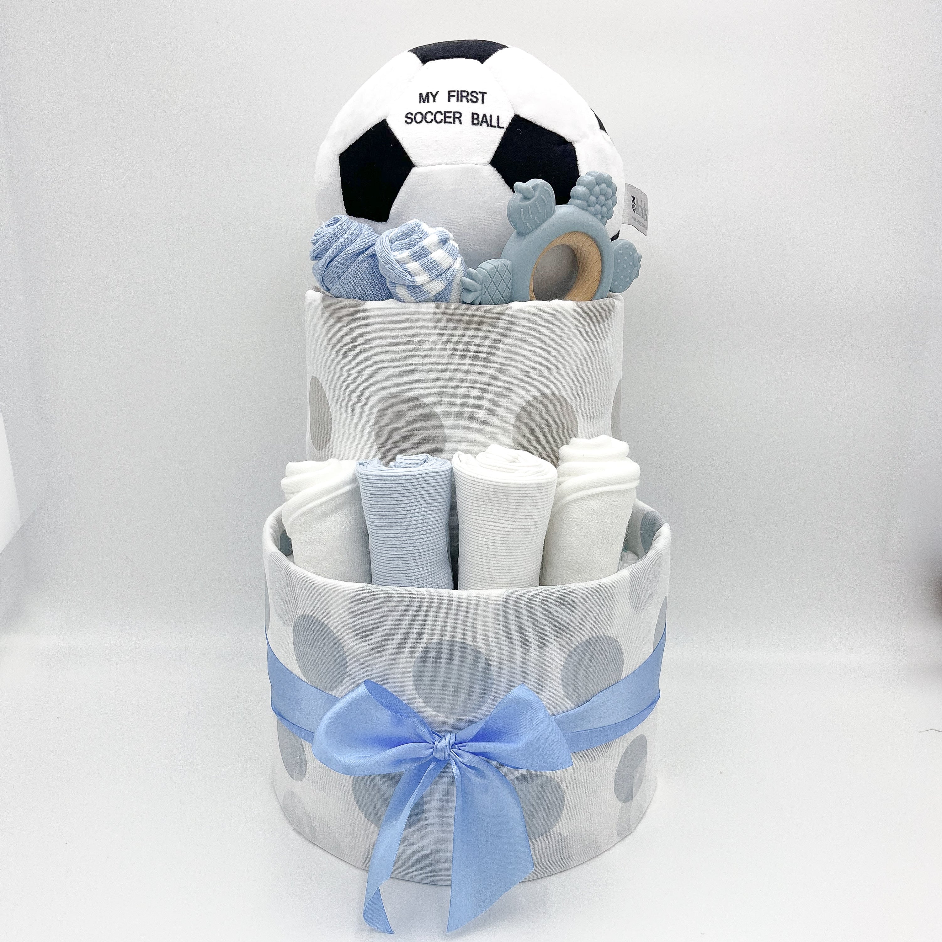 My First Soccer Ball Boys Premium Nappy Cake