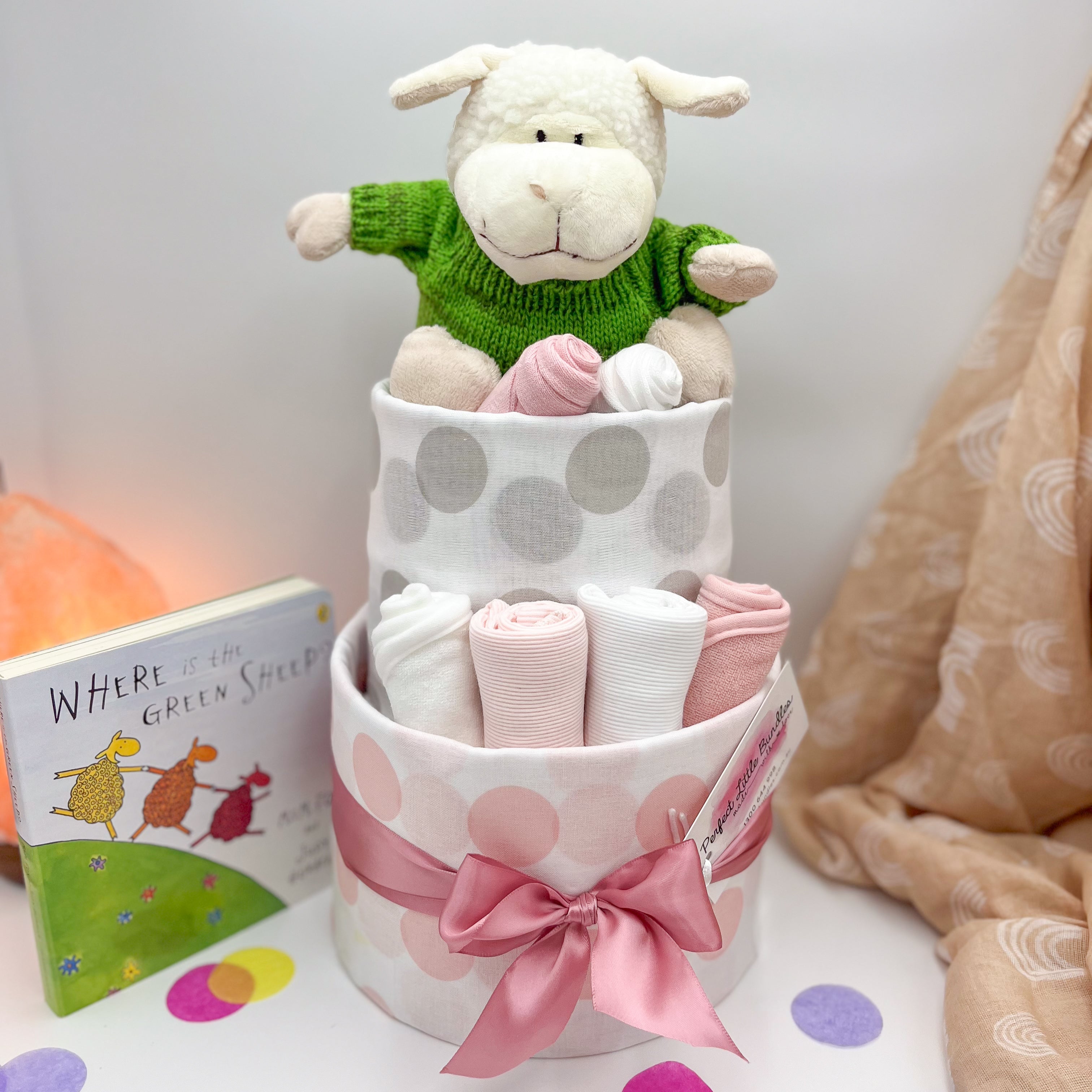 Where Is The Green Sheep Premium Girls Nappy Cake