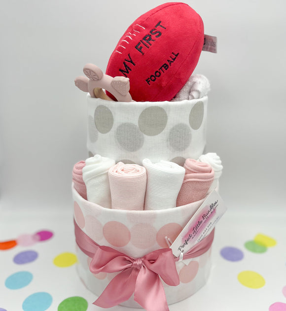 rugby nappy cake for girls (2)