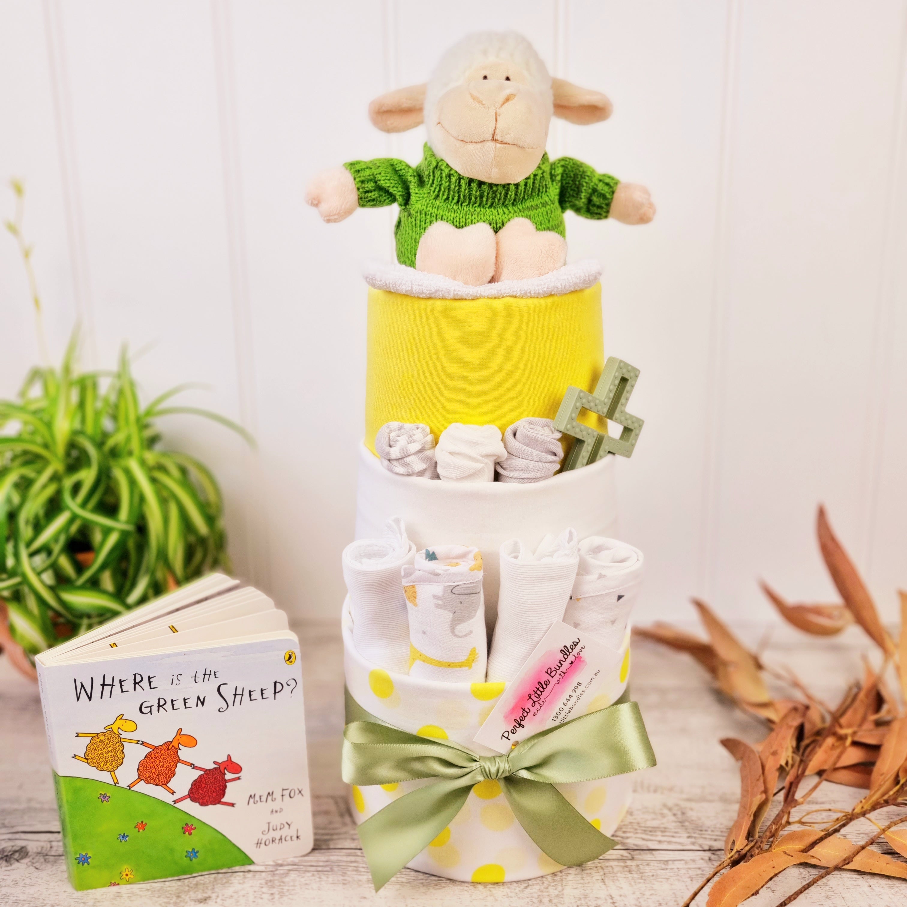 Where Is The Green Sheep Luxe Unisex Nappy Cake