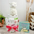 Fuzzy Wuzzy Llama Premium Nappy Cake - Baby Girl - Perfect Little Bundles