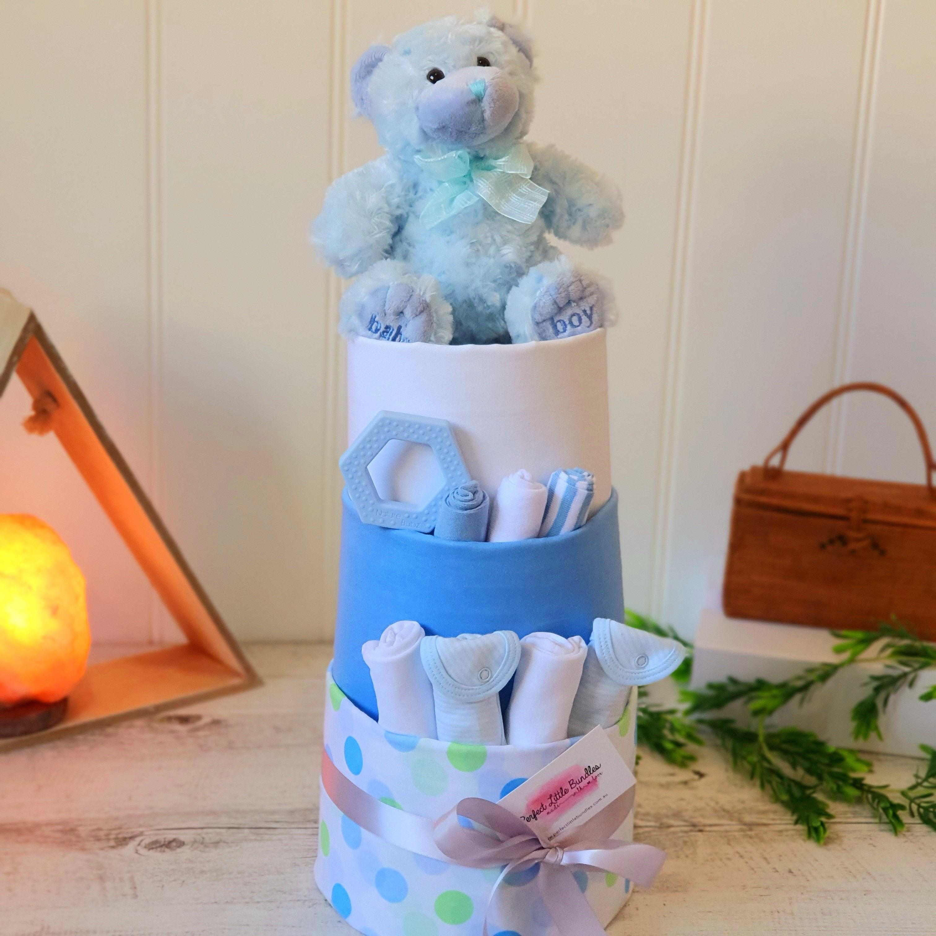 It’s A Baby Boy Luxe Nappy Cake - Perfect Little Bundles