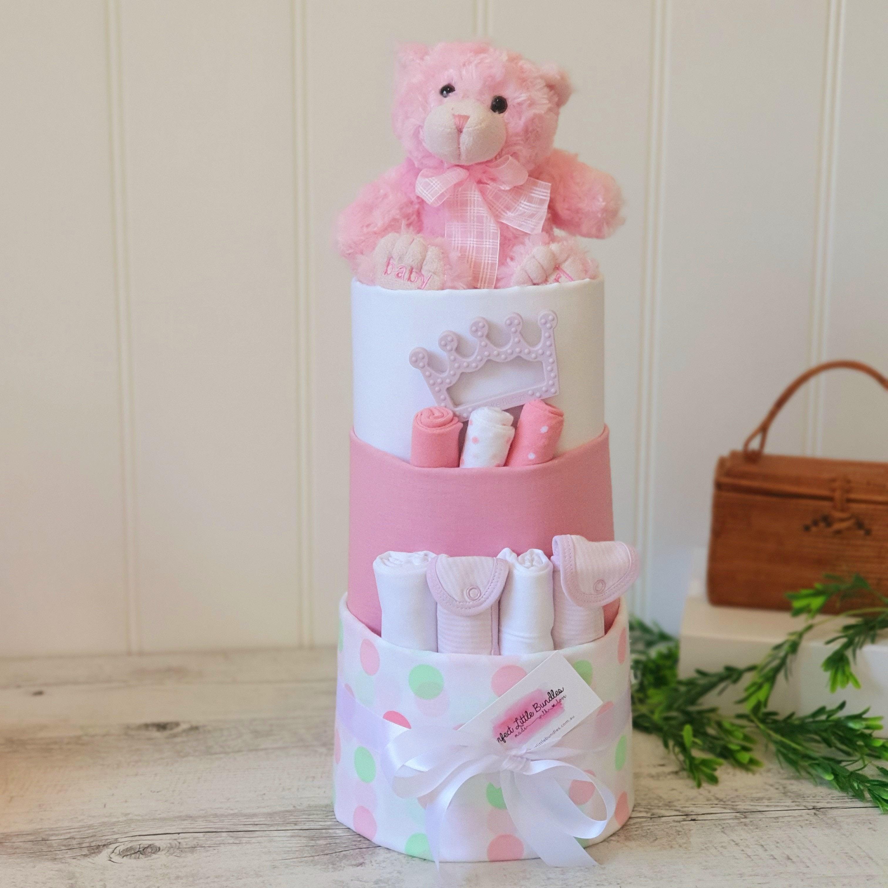 It’s A Baby Girl Luxe Nappy Cake - Perfect Little Bundles