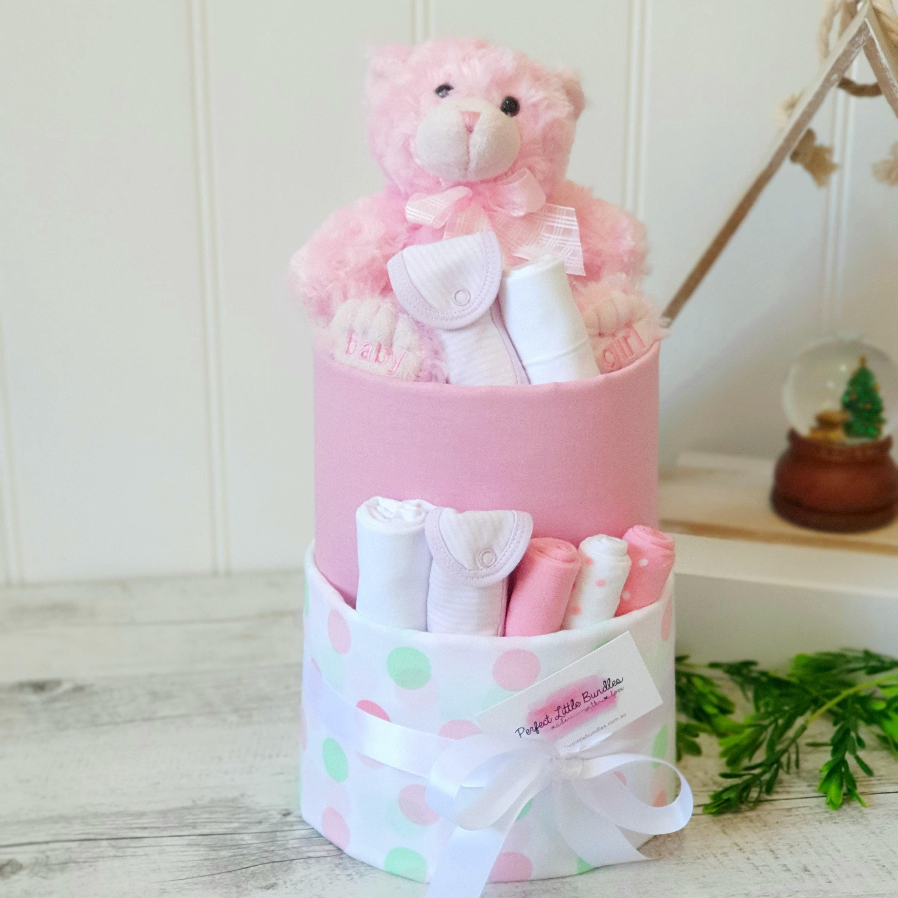 It’s A Baby Girl Premium Nappy Cake - Perfect Little Bundles