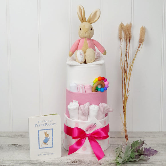 My First Flopsy Bunny Ultra-Luxe Nappy Cake - Perfect Little Bundles