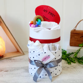 My First Football Unisex Premium Nappy Cake - Perfect Little Bundles