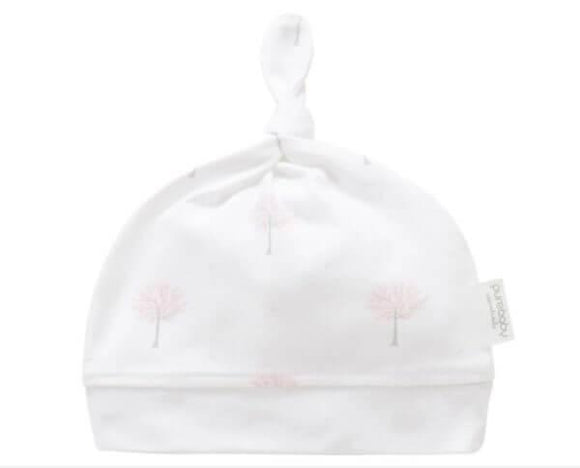 Purebaby Organic Knot Hat Pink Tree