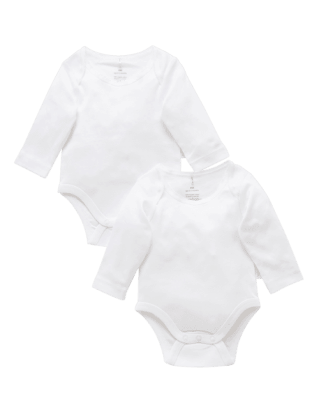 Pure Baby Organic Essential Long Sleeve Bodysuit 2 Pack - Perfect Little Bundles