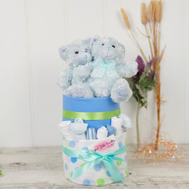 Twin Boys Premium Nappy Cake - Perfect Little Bundles